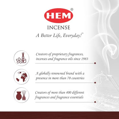 HEM Sandalwood Incense Sticks – 120 Count (Pack of 6 Boxes) – Classic Sandalwood Aroma Incense for Meditation, Yoga & Home Fragrance - size: PACK OF 6