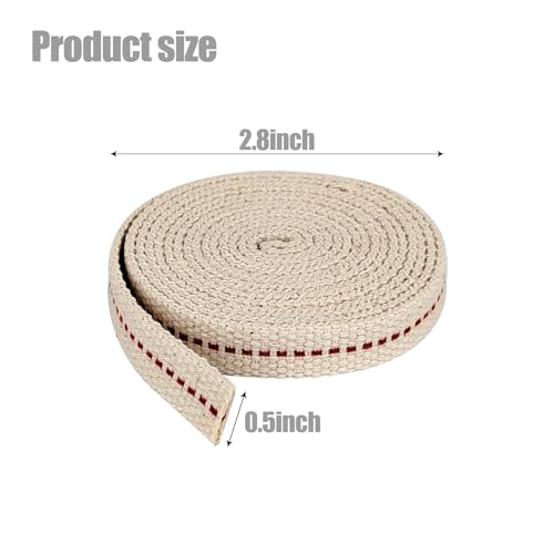 1 Roll / 6.5 FeetOil Lamp Wick, 1/2 Inch Flat Cotton Wick Replacement for Oil Lamps, Lanterns, Oil Burners (1/2", 1) - size: 1/2"