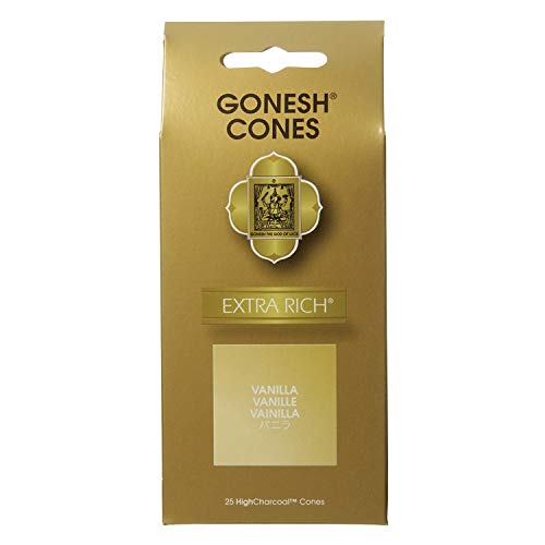 Gonesh Incense Extra Rich Cone Vanilla