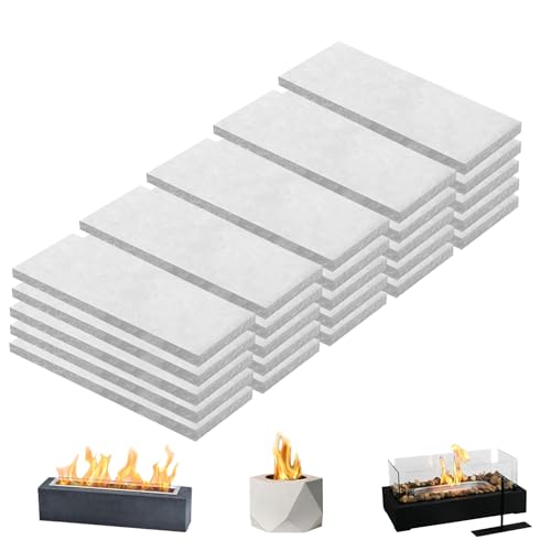 25 Pcs Ceramic Wool Wick for Tabletop Fire Pit,Pre-Cut Wool Wick