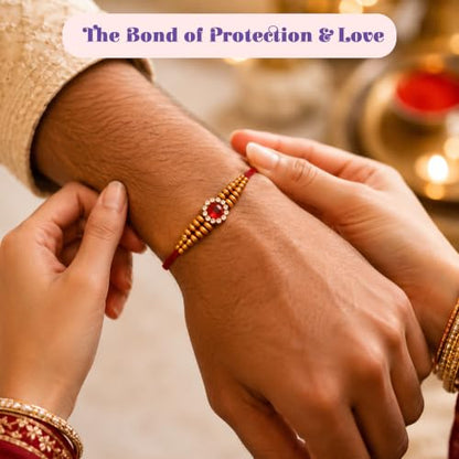 LOVENSPIRE Raksha Bandhan Gift Hamper for Brother – Indian Rakhi Festival Gift Set for Bhai - color: Healing Bracelet & Tree Hamper