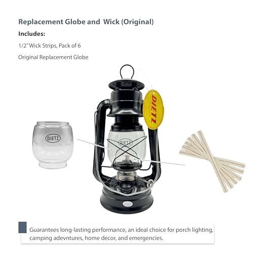 Light of Mine - Dietz #76 Original Lantern with Replacement Wick Strips (#76 Replacement Globe & Wick) - style: #76 Replacement Globe & Wick
