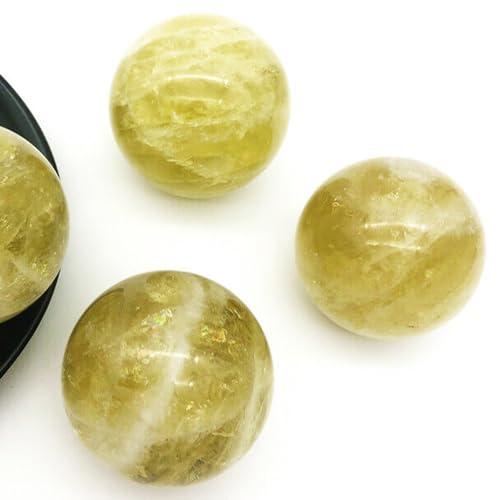 1.6-2 inch Natural Citrine Crystal Ball with Stand, Hand Polished Yellow Quartz Sphere, Reiki Healing Crystal Sphere, Energy Balancing Stone Crafts, Feng Shui Home Desktop Ornament - color: Citrine, size: 40-50mm