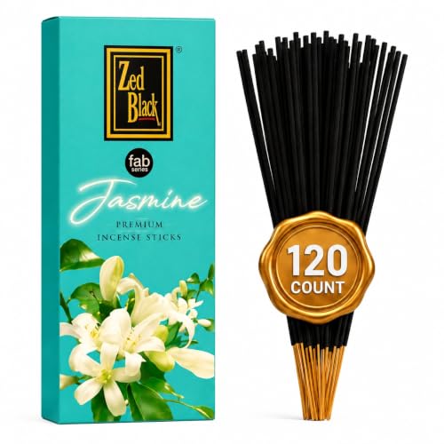 Zed Black Jasmine Incense Sticks, Sweet Blooming Floral Scent, 120 Sticks - color: Jasmine