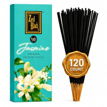 Zed Black Jasmine Incense Sticks, Sweet Blooming Floral Scent, 120 Sticks - color: Jasmine