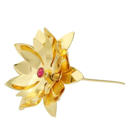 Jaswand Brass Flowers for Ganesha God Idol Statue Puja Accessory-1.5"