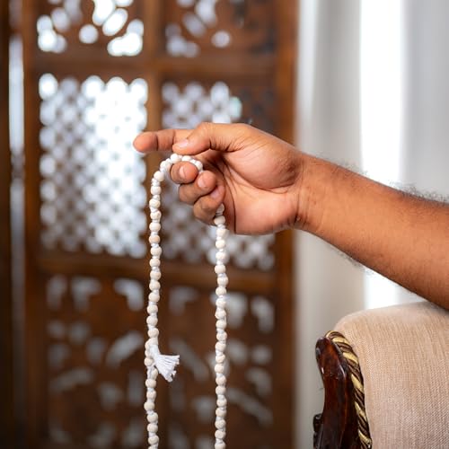 Set of Beads Mala and Cotton Gomukhi Japamala Bag Radhe Printed Japa Bag Jholi Prayer Chanting or Storing Bag Combo of 2 Pooja Items for Daily Mantra Jaap Meditation and Gifting (Kanha Japmala Set) - color: Kanha Japmala Set