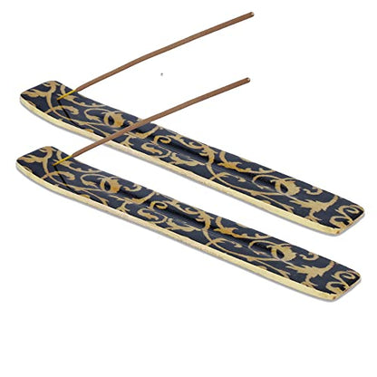Bless-International Traditional-Handmade-Burner Wooden-Incense-Stick-Holder Ash-Catcher-Stand for-Aromatherapy-Meditation-Yoga (Beautiful Mind) 10 Inches, Pack of 2 - color: Beautiful Mind,10 Inch, size: Two Holders