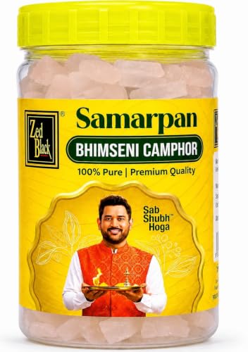 Bhimseni Camphor, Pure Kapoor Crystals in Jar, 100g (3.5 oz) - size: 100GM