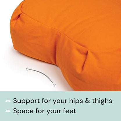 Meditation Cushion (Avocado) Crescent, Buckwheat Husk Filled, Floor Pillow or Cushions, Yoga Seat, Zafu, Made in The USA - color: Avocado