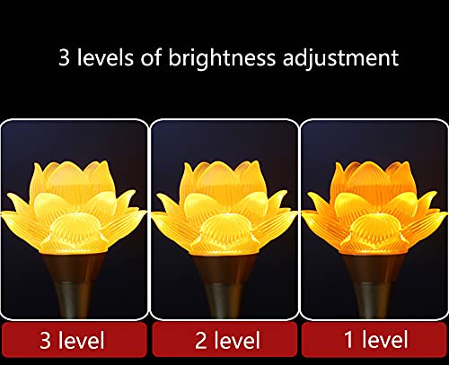 1 Pair - LED Glazed Lotus Buddhist Lamp USB Rechargeable - 8 inches - color: Golden, size: 8 inches