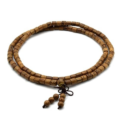 Zen Dear Unisex Natural Wenge Wood Mala Prayer Beads Necklace Bracelet Beads Meditation Buddhist Japa Rosary Mala Bead Yoga - style: 6mm 108 barrel beads