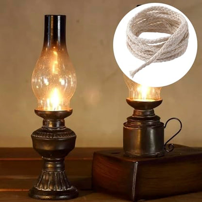 32.75 Ft Cotton Wicks for Oil Lamps, 1/8 Inch - size: 32.75 feet (1/8 inch)