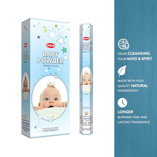 Baby Powder - 120 Sticks - Hem Incense - size: 9 inches