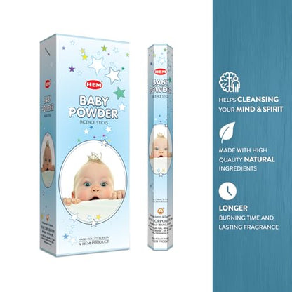 Baby Powder - 120 Sticks - Hem Incense - size: 9 inches