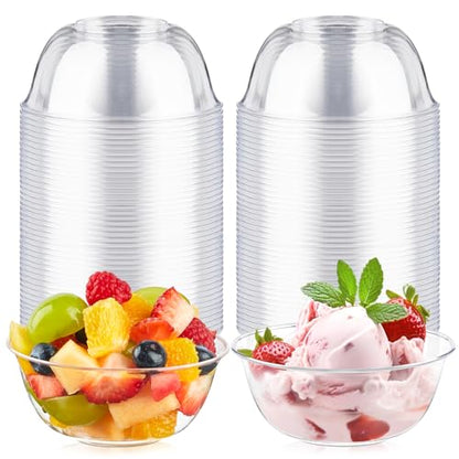 10 oz Small Clear Plastic Bowls, 60 Pack - size: 10 oz (Pack of 60)