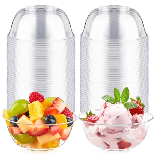 10 oz Small Clear Plastic Bowls, 100 Pack - size: 10 oz (Pack of 100)