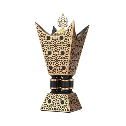 TERSCHELLING Bakhoor Incense Burner, Oud Frankincense Resin Burner 8.85Inches Tall,Charcoal Incense Burner - for Yoga, Spa Aromatherapy, Office & Home Decor (Trophy Shape) (Black)