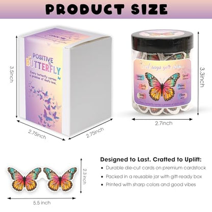 Positive Butterfly Jar - Christian Graduation Gifts for Hers, Butterfly Gifts For Women, Daily Affirmations Card, Birthday Gift for Women - style: Positive Butterfly Jar