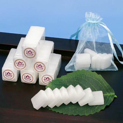 Alikiki Natural Camphor Tablets (85Gram, 48 Tablets) - 100% Pure Camphor Blocks Cubes for Puja - Alcanfor en Bloques, Kapoor for Pooja, Hindu Puja Item - size: 85 grams - 48 tablets