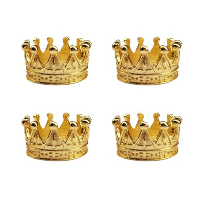 4Pcs Mini Alloy Crown 1/12 Scale Metal Doll Crown Tiny Miniature Crown for Handicrafts, Miniatures, Doll Headwear Accessories