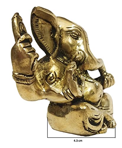 athizay Brass Ganesha Idol Padmasan Ganpati Statue in Antique Finish | Hindu God Figurine for Home Temple, Gifting, and Spiritual Decor (Sitting Cross-Legged Posture)
