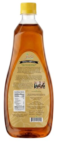 Jiva Organics Organic Sesame Oil 1 Liter Bottle - Ideal for Ayurveda & Cooking, From Organic Seeds, 100% Natural & Non-GMO - size: 33.8 Fl Oz (Pack of 1)