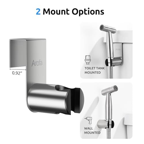 Arofa Hands-Free Bidet Sprayer for Toilet, Adjustable Water Pressure - color: Stainless Steel(One-touch), size: 1 Pack