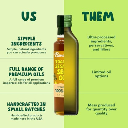 Benissimo Toasted Sesame Oil, Gourmet Cooking Oil, 8.45oz - size: Dorica (8.45 fl oz)