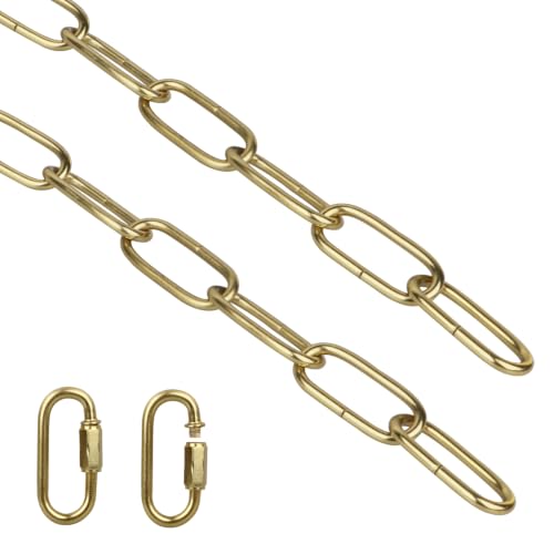 Helunsi Industrial Lighting Chain, 6 Feet Antique Brass Light Fixture Chain - color: Antique Brass