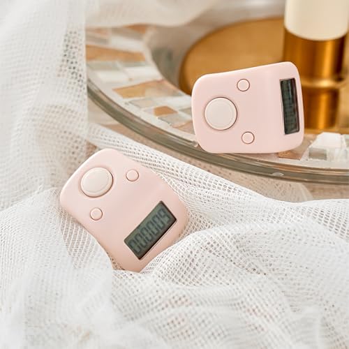 Rechargeable Silent Finger Counter 6 Channels Digital Tasbih Tally Clicker with LED for Prayer Knitting Sports Gift - color: Pink X