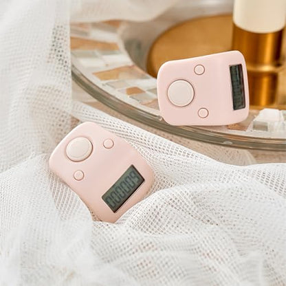 Rechargeable Silent Finger Counter 6 Channels Digital Tasbih Tally Clicker with LED for Prayer Knitting Sports Gift - color: Pink X