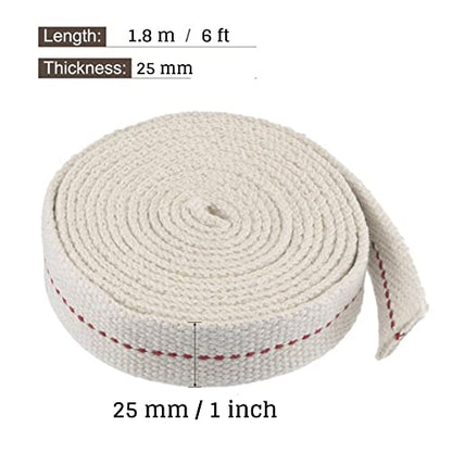 1" Inch Wide Oil Lamp Wick, Cotton Lantern Wick Oil Lantern for Kerosene Burner Lighting & Paraffin Oil Wick (6 Foot Roll) - size: 1" - 6 Ft