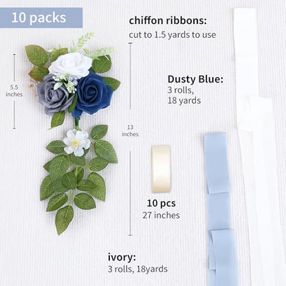 10 Blue Wedding Aisle Decorations - color: Blue