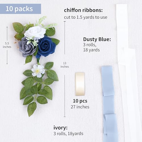 10 Blue Wedding Aisle Decorations - color: Blue