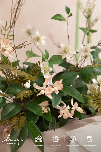 Ling's moment Artificial Flower Greenery Combo, Faux Floral Stems, 66pcs - color: Grn- Early Autumn in Olive Green