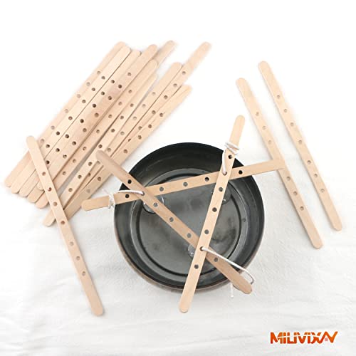 MILIVIXAY 100pcs Wooden Wick Holders - Candle Wicks Centering Device for Large & Multiwick Candles.