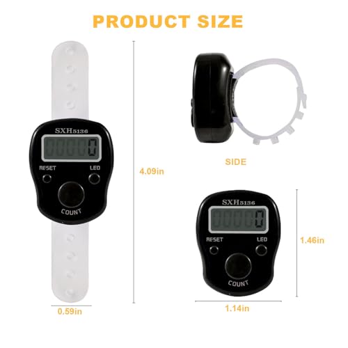 TESEAS Electronic Finger Counter, 6 Pack Digital Tally Counter Clicker with Led, Resettable 5 LCD Digit Display Hand Tally Counter Counting for Golf,Goods Counting,Lap & Knitting - color: 6pcs