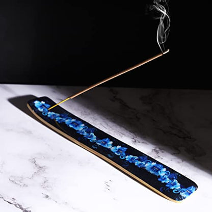 Bless-International Traditional-Handmade-Burner Wooden-Incense-Stick-Holder Ash-Catcher-Stand for-Aromatherapy-Meditation-Yoga (Meditation Time) 10 Inches, Pack of 2 - color: Meditation Time,10 Inch, size: Two Holders