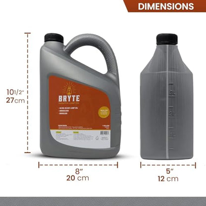 Bryte Premium Lamp Oil - 1 Gallon, Clear & Clean Paraffin, Odorless, Suitable for Indoor/Outdoor Use, Comes with Funnel (1)
