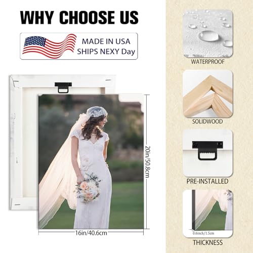 karani Custom Canvas Prints with Your Photos, Personalized Wall Art for Home Decor, Unique Personalized Gifts for Wedding, Birthday, Family & Friends, Ready to Hang Canvas Prints 16x20 - size: 16"L x 20"W