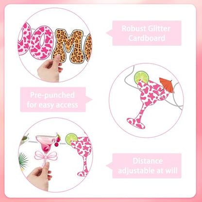 Moo Moos and Margaritas Party Decorations, Cow Print Banner Set - color: Moo Moos Margaritas