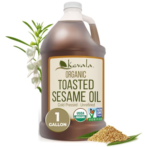 Kevala Organic Toasted Sesame Oil - 1 gal, Made with Organic Sesame Seeds - size: 128 Fl Oz (Pack of 1)