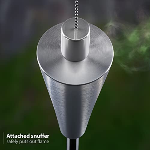 Matney Stainless Steel Outdoor Torches, 5 Ft (4 Pack, Cone) - size: 4 Pack, style: Cone