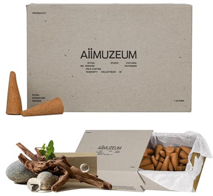 Aiimuzeum® Natural Cedar Incense Cones 30 PCS- Handmade Excellence, Long Burning Perfect for Relaxation and Meditation,Aromatic Rooms,Air Purifier Home and House Decor (Himalayan-Cedar)