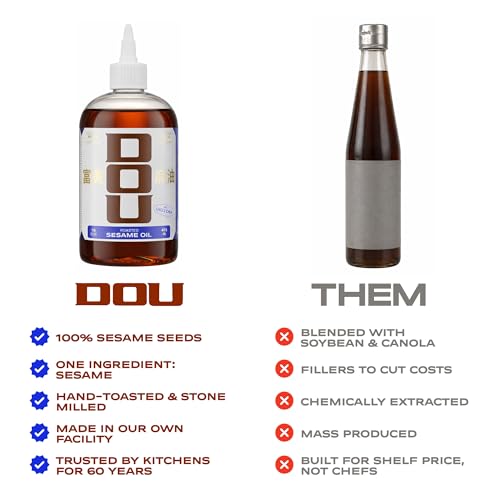 Dou by Uncle Chen Sesame Oil - Flavorful and Roasted Aromatic Oil for Cooking, Stir-Frying, and Dressing (1 Pack x 128oz) - size: 128 Fl Oz (Pack of 1)