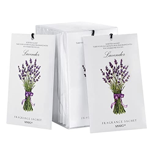 MYARO 12 Pack Lavender Scented Sachets, Closet Deodorizer Car Air Freshener - color: Lavender, size: 12 Packs