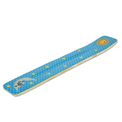 Bless-International Traditional-Handmade-Burner Wooden-Incense-Stick-Holder Ash-Catcher-Stand for-Aromatherapy-Meditation-Yoga (Moon & Stars) 10 Inches, Pack of 2 - color: Moon & Stars,10 Inch, size: Two Holders