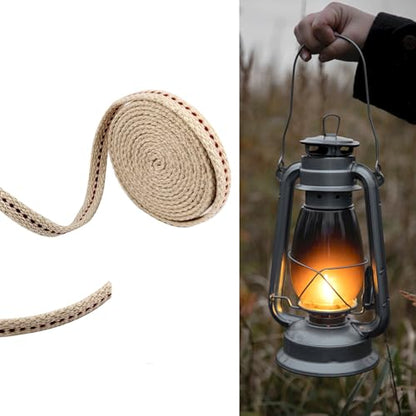 1 Roll Oil Lamp Wick - 6.5 Feet Roll, 1/2 Inch Flat Cotton Wick Replacement - Perfect for Oil Lamps, Lanterns, and Oil Burners (1/2 inch) - size: 1/2 inch