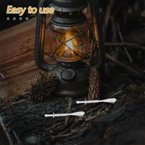 4Pcs Fiberglass Wick Tube Holders Replacement Wicks for Oil Lamps with Cotton Core for Camping Wedding Religious Ceremonies and Outdoor Lighting